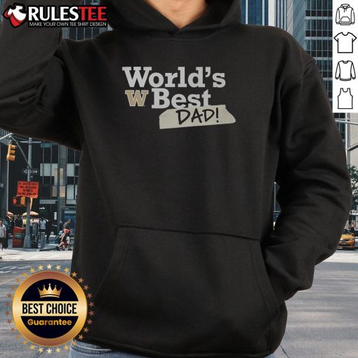 Awesome Washington Huskies World's Best Dad Hoodie in purple, perfect for proud dad fans of UW athletics.