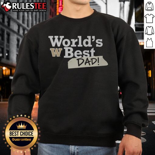 Awesome Washington Huskies Worlds Best Dad Sweatshirt featuring team logo and comfortable design for proud dads.