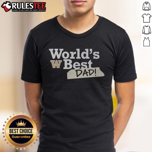 Awesome Washington Huskies World's Best Dad T-Shirt featuring vibrant team colors and a sporty design for proud fans.
