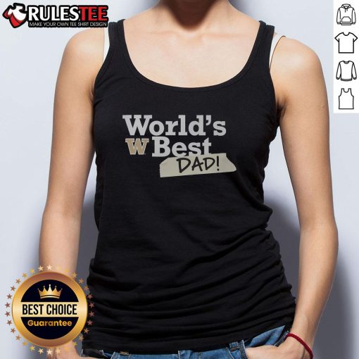 Awesome Washington Huskies World's Best Dad Tank Top featuring vibrant team colors and a stylish design for proud dads.