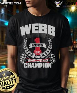 Alt Text: Awesome Webb Number 1 3X Washed Up Champion 2025 T-Shirt featuring bold graphics and a stylish design for champions.