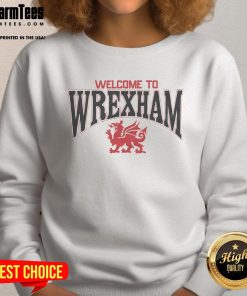 Awesome Welcome to Wrexham dragon sweatshirt featuring vibrant design, perfect for fans and casual wear.
