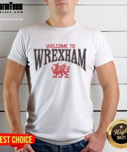 Awesome Welcome To Wrexham Dragon T-Shirt featuring a vibrant dragon graphic, perfect for fans of Wrexham FC.
