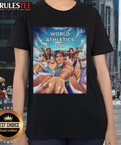 Awesome World Athletics Day Ladies Tee featuring vibrant colors and a sporty design for athletic enthusiasts.