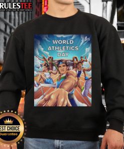 Awesome World Athletics Day sweatshirt featuring vibrant design and comfortable fit, perfect for athletes and fans.