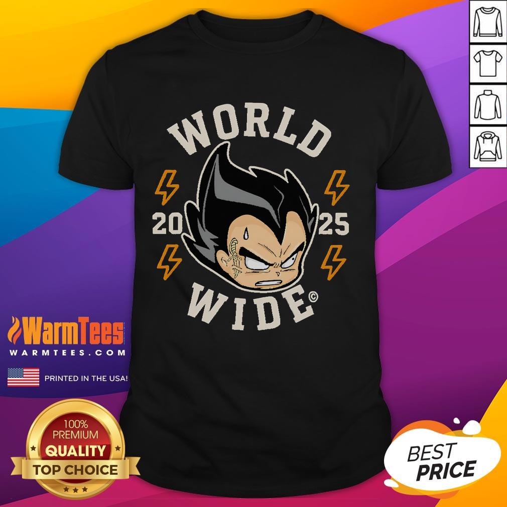 Awesome World Wide Vegeta 2025 T Shirt Awesome World Wide Vegeta 2025 T-Shirt featuring vibrant design and iconic anime character, perfect for fans and collectors.
