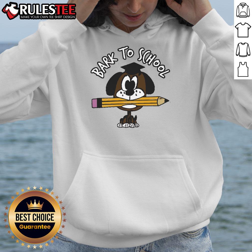 Cute Bark To School Dog Student Hoodie Adorable dog wearing a 'Bark to School' hoodie, perfect for back-to-school season and pet lovers.