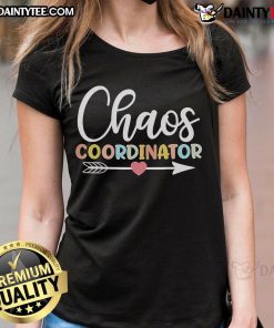Alt Text: Cute Best Tie Dye Chaos Coordinator Ladies Tee in vibrant colors, perfect for casual wear and showcasing personality.