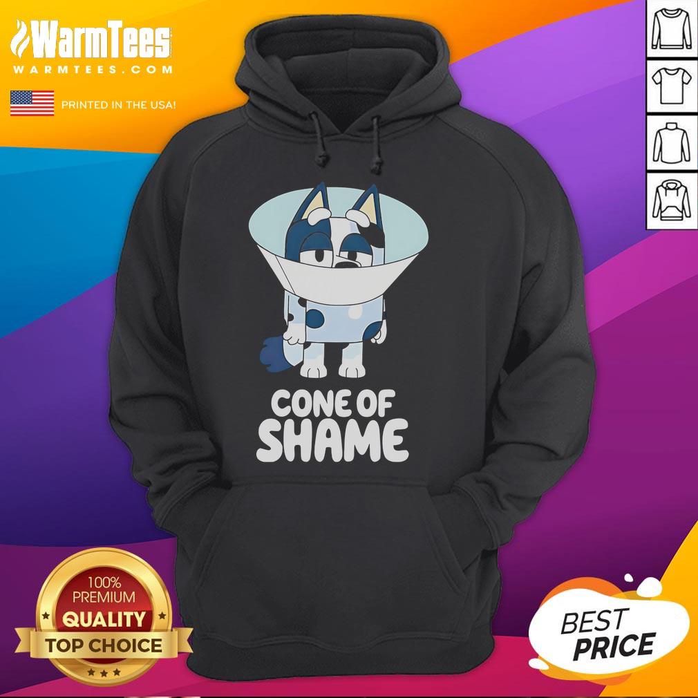 Cute Bluey Cone Of Shame Cartoon Hoodie Cute Bluey cone of shame cartoon hoodie featuring vibrant colors and playful design, perfect for fans of Bluey.