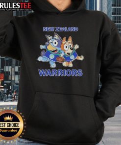 Alt Text: Cute Bluey X New Zealand Warriors hoodie featuring a vibrant design, perfect for young fans and cozy comfort.