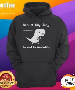 Alt Text: Adorable Cute Born To Dilly Dally Forced To Skedaddle Dino Run Hoodie in vibrant colors, perfect for kids' casual wear.