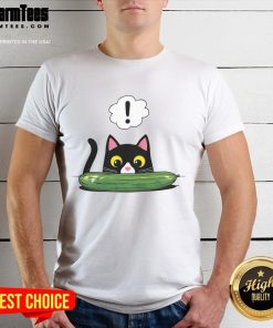 Cute Cat Cucumber Alert T-Shirt featuring a playful cat design and vibrant colors, perfect for cat lovers.