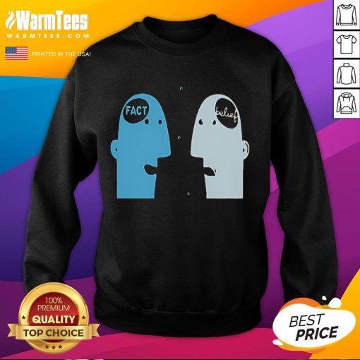 Adorable Cute Cognitive Dissonance sweatshirt showcasing fact vs belief design, perfect for psychology enthusiasts.