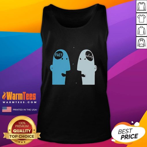 Adorable tank top featuring 'Cute Cognitive Dissonance' design, blending facts and beliefs for a fun fashion statement.
