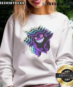 Alt Text: Cute Cyberpunk Gengar Pokemon Sweatshirt featuring vibrant colors and unique graphic design for trendy fans.