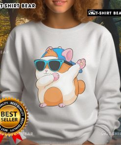 Cute dabbing hamster in funny dab dance pose on a pet sweatshirt, perfect for animal lovers and humor enthusiasts.