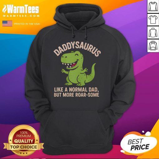 Cute Daddysaurus hoodie design featuring playful dinosaur graphics, perfect for dads who love humor and comfort.