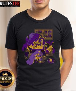 Alt Text: Cute Digimon T-Shirt featuring Gabumon, Greymon, and Kabuterimon in a vibrant digital invasion design.
