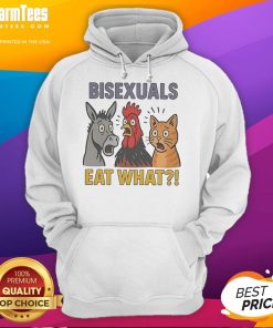 Cute donkey, rooster, and cat bisexually eat together in a cozy setting, showcasing the Cute Donkey Rooster And Cat Bisexuals Eat hoodie.