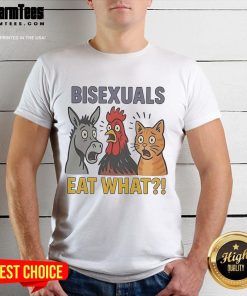 Cute donkey, rooster, and cat bisexually eat together on a fun t-shirt design, perfect for animal lovers.