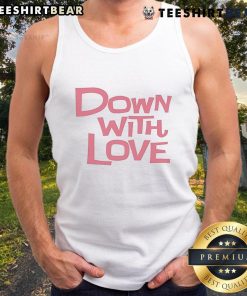 Cute Down With Love logo tank top featuring a vibrant design, perfect for casual summer outfits and love-themed events.