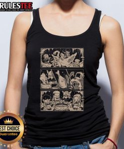 Adorable anime-themed tank top featuring a cute dungeon feast design, perfect for fans of anime and gaming fashion.