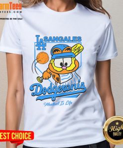Cute Garfield Sangales Dodgeronis Meatball Is Life ladies tee with vibrant design and playful graphics.