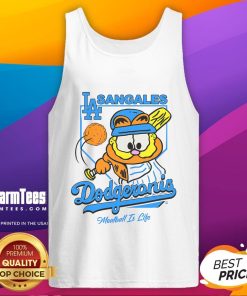 Cute Garfield Sangales Dodgeronis Meatball Is Life tank top featuring a fun cartoon design and vibrant colors.