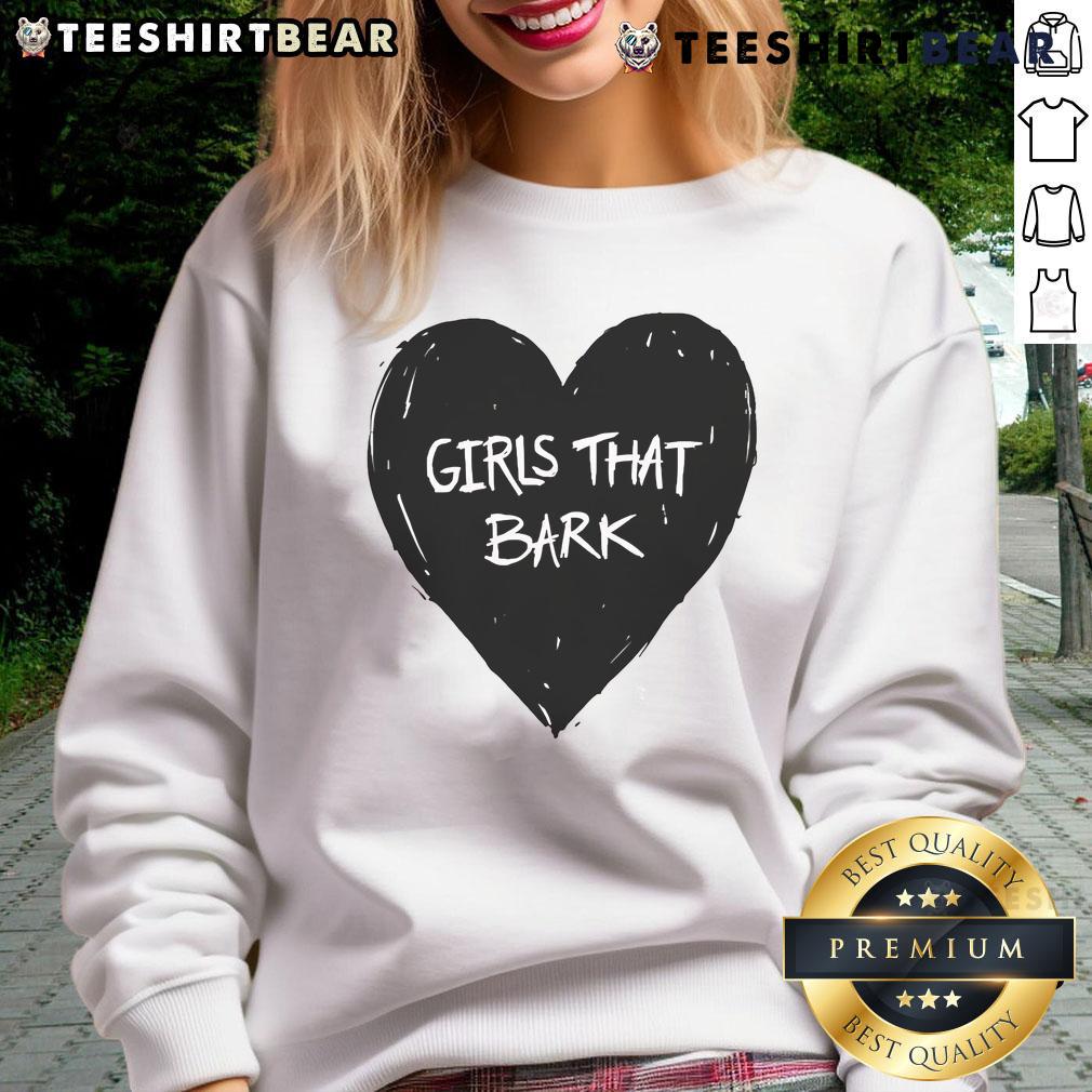 Cute Girls That Bark Heart Sweatshirt Adorable girls wearing a Cute Girls That Bark Heart Sweatshirt, showcasing a fun and trendy fashion statement.