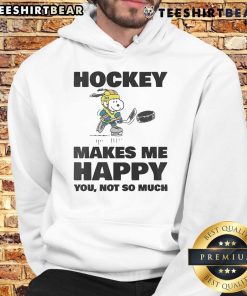 Alt Text: Cute Hockey Makes Me Happy Hoodie featuring a playful design, perfect for hockey fans and cozy casual wear.