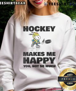 Cute hockey makes me happy sweatshirt featuring a stylish design, perfect for hockey fans and casual wear.