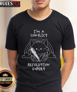 Alt Text: Cute 'I Am A Conflict Resolution Expert' T-Shirt design featuring playful text and vibrant colors for conflict resolution professionals.