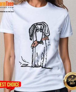 Cute leftover salmon graphic on a good dog ladies tee, perfect for dog lovers and seafood enthusiasts.