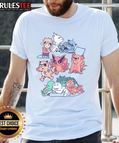 Alt Text: Cute Naruto Beasts Sleepover T-Shirt featuring adorable characters from Naruto, perfect for fans and casual wear.