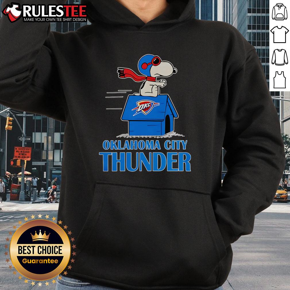 Cute Oklahoma City Thunder Nba Basketball Snoopy House 2025 Hoodie Alt Text: Cute Oklahoma City Thunder NBA basketball Snoopy house hoodie featuring vibrant colors and playful design for fans.