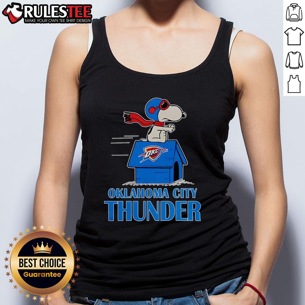 Cute Oklahoma City Thunder Nba Basketball Snoopy House 2025 Tank Top Alt Text: Cute Oklahoma City Thunder NBA basketball Snoopy house tank top for 2025, perfect for fans and summer wear.