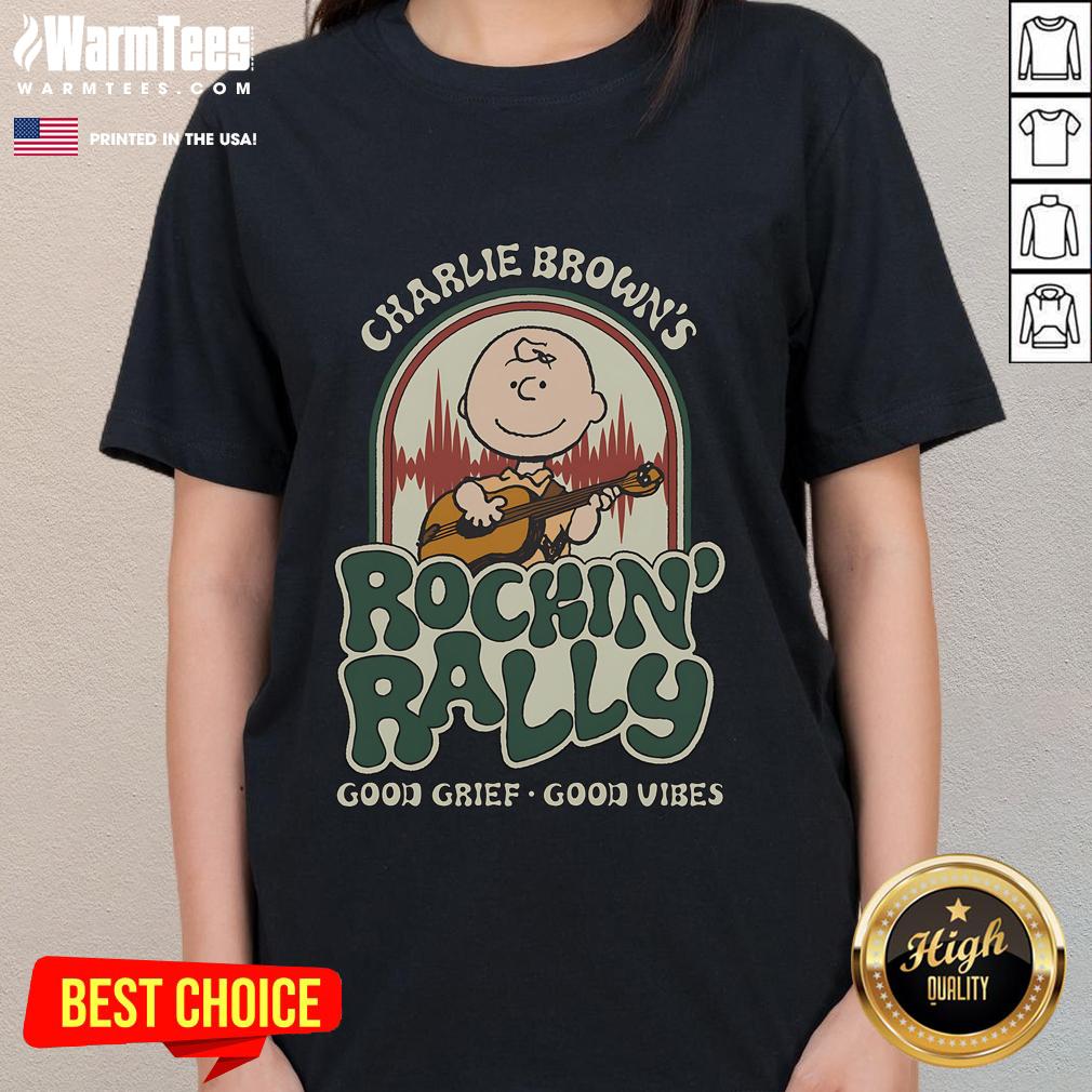 Cute Peanuts Charlie Brown'S Rockin' Rally Good Grief Good Vibes Ladies Tee Cute Peanuts Charlie Brown's Rockin Rally Good Grief Good Vibes Ladies Tee featuring vibrant graphics and a relaxed fit.
