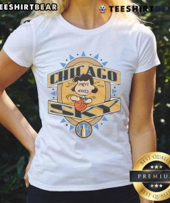 Cute Peanuts Lucy x Chicago Sky ladies tee featuring colorful graphics and a comfortable fit for fans.