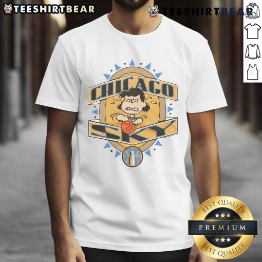 Adorable Cute Peanuts Lucy X Chicago Sky T-Shirt featuring vibrant graphics and a playful design for fans.