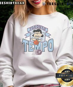 Cute Peanuts Lucy x Toronto Tempo Sweatshirt featuring vibrant colors and playful design for cozy casual wear.