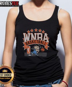 Cute Peanuts Lucy X WNBA tank top featuring vibrant graphics, perfect for basketball fans and Peanuts lovers.