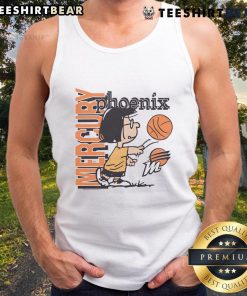 Alt Text: Cute Peanuts Marcie x Phoenix Mercury tank top featuring vibrant graphics and a stylish design for fans.