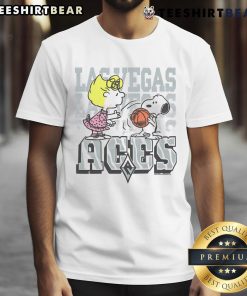 Alt Text: Cute Peanuts Sally X Las Vegas Aces T-Shirt featuring Sally in a stylish design for fans of both brands.