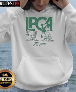 Cute Peanuts x LPGA Lucy Swing Hoodie featuring playful design, perfect for golf enthusiasts and Peanuts fans.