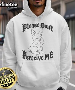Alt Text: Adorable bunny hoodie featuring playful ears, perfect for cozy looks. Cute Please Don't Perceive Me Bunny Hoodie.