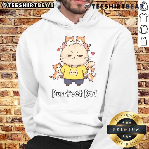 Alt Text: Cute Purrfect Dad Cat Family Fathers Day Hoodie featuring a playful cat design, perfect for celebrating Father's Day.