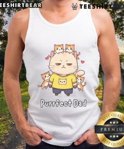 Cute Purrfect Dad Cat Family tank top for Father's Day featuring playful cats and a charming design.