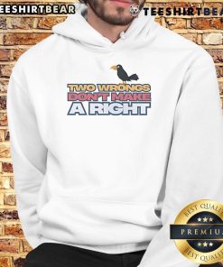 Alt Text: Cute raven hoodie featuring Two Wrongs Don't Make a Right design, perfect for casual wear and bird lovers.
