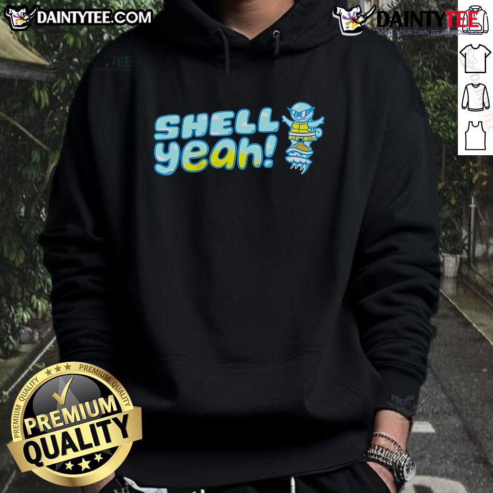 Cute Shell Yeah Squirtle Pokemon Hoodie Adorable Squirtle hoodie featuring a cute shell design, perfect for Pokemon fans looking for stylish apparel.