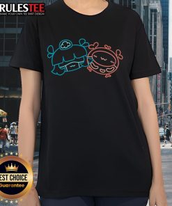 Cute Shoomimi and Shoominion Vtuber ladies graphic on a trendy tee, perfect for fans of anime and virtual characters.